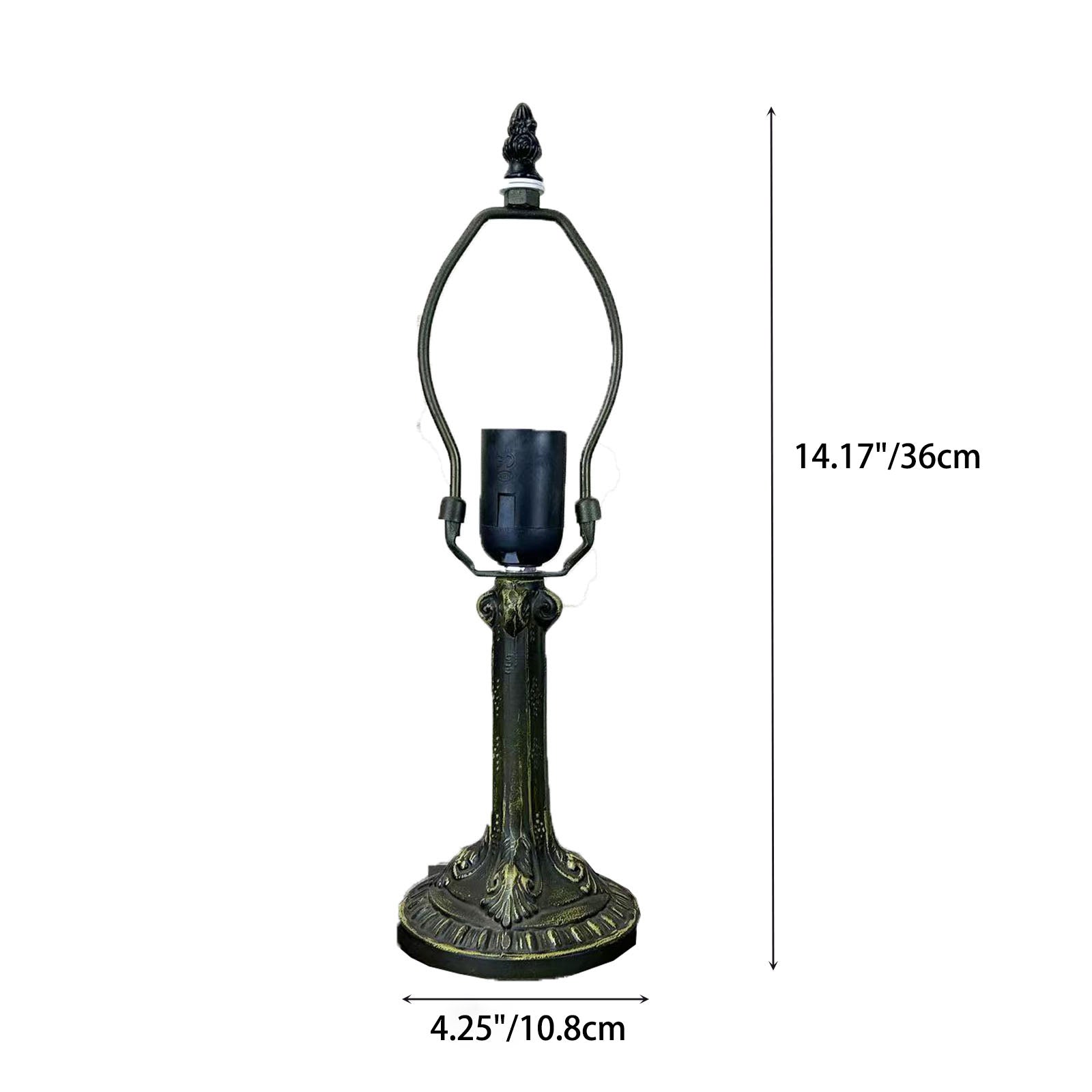 Alloy Glass Dome Flower Table Lamp