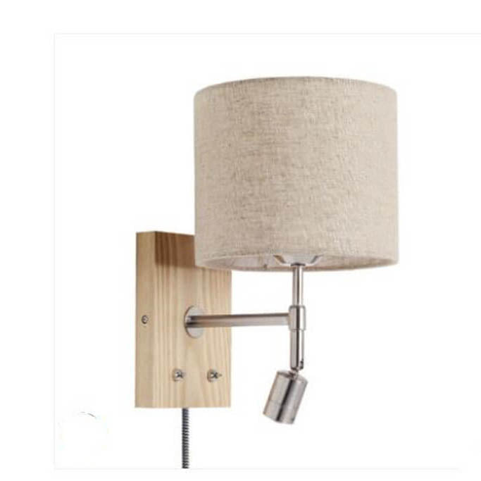 Fabric Wooden Wall Lamp