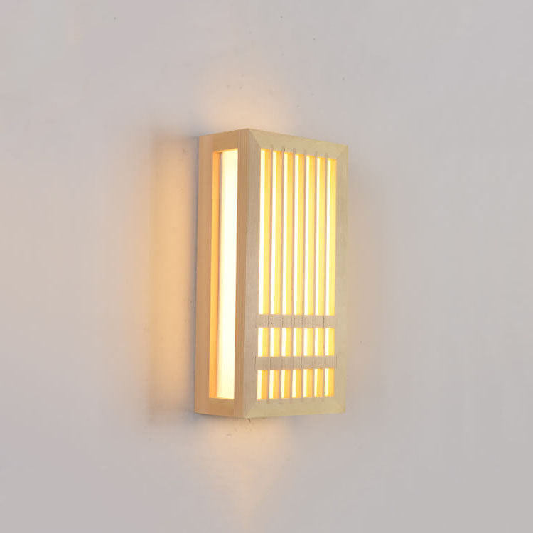 Solid Wood Acrylic Rectangular Wall Lamp