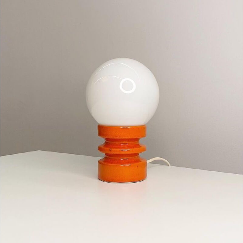Orange Solid Glass Table Lamp