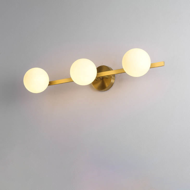 Copper Glass Globe 3/4 3-Light Wall Lamp