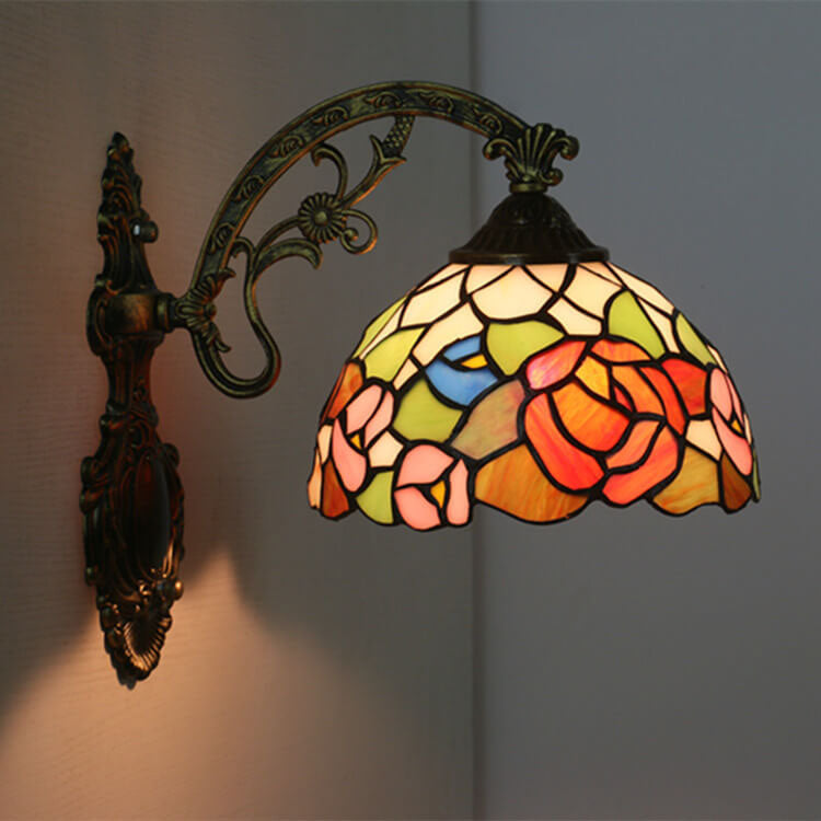 Flower Stained Glass Wall Lamp