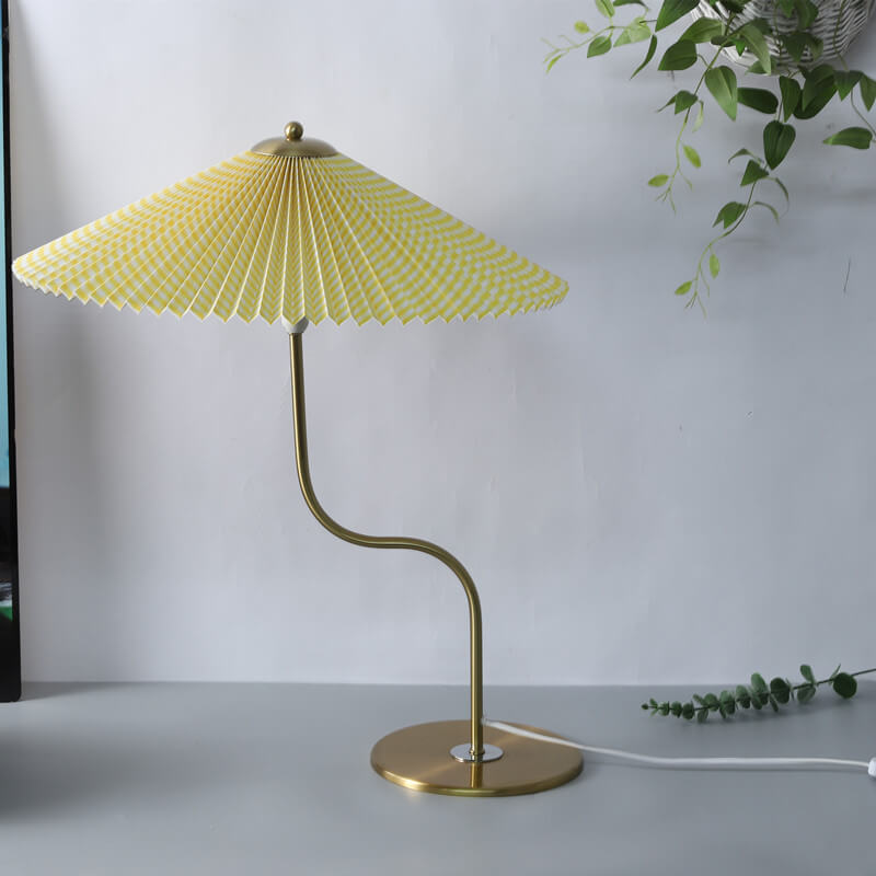 Pleated Umbrella Shaped Decorative Table Lamp