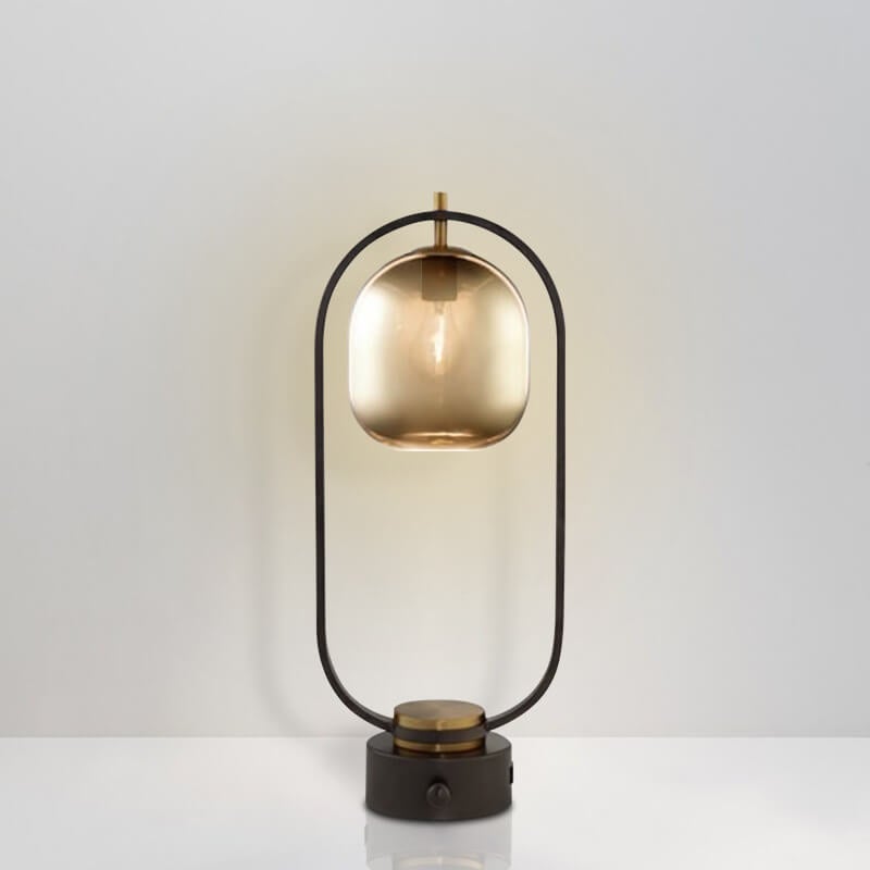 Amber Glass Ring Table Lamp