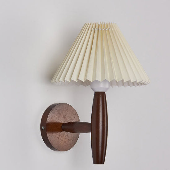 Wooden Pleated Umbrella Wall Lamp