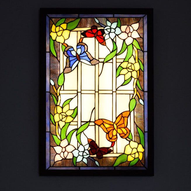 Stained Glass Rectangular Decorative Wall Lamp