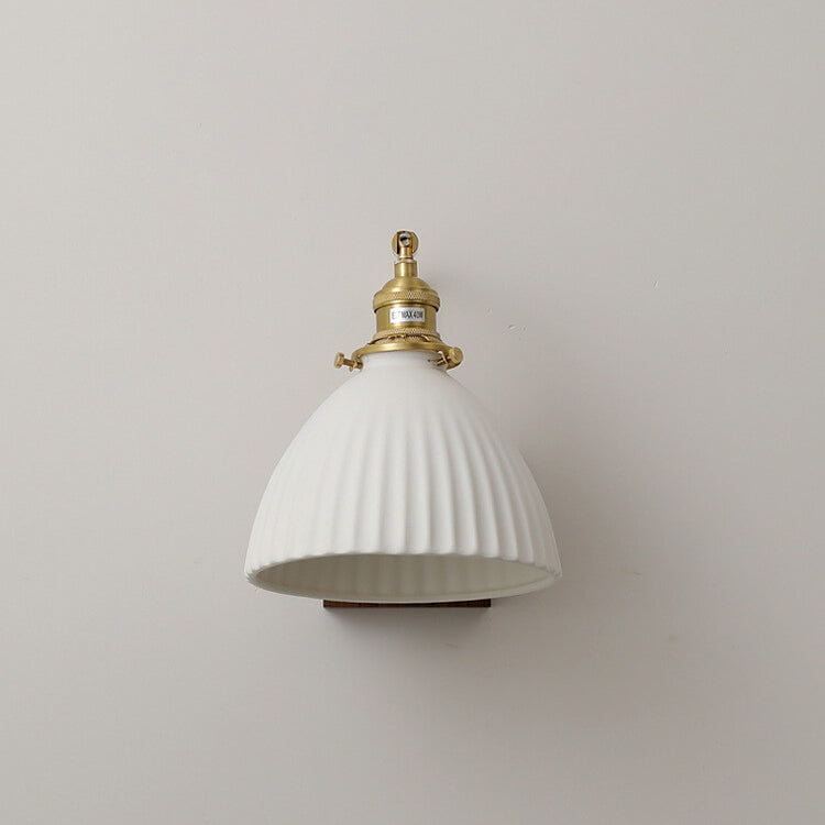 Walnut Ceramic Bell Wall Lamp
