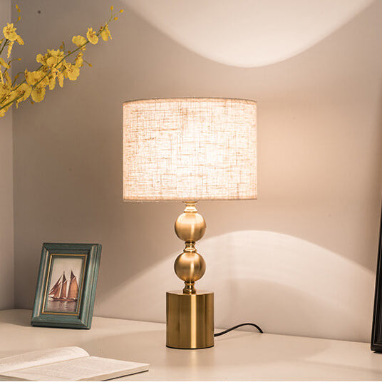 Fabric Metal Ball Table Lamp