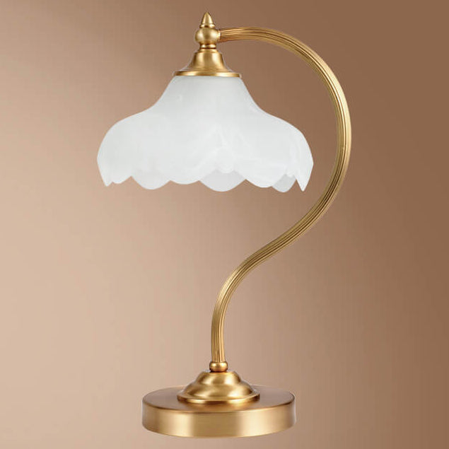 Brass Glass Petal Table Lamp