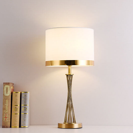 Fabric Gold Linear Table Lamp