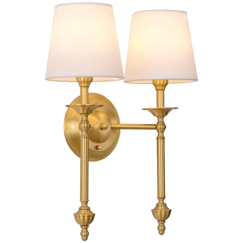 Brass Fabric 1/2 Wall Lamp