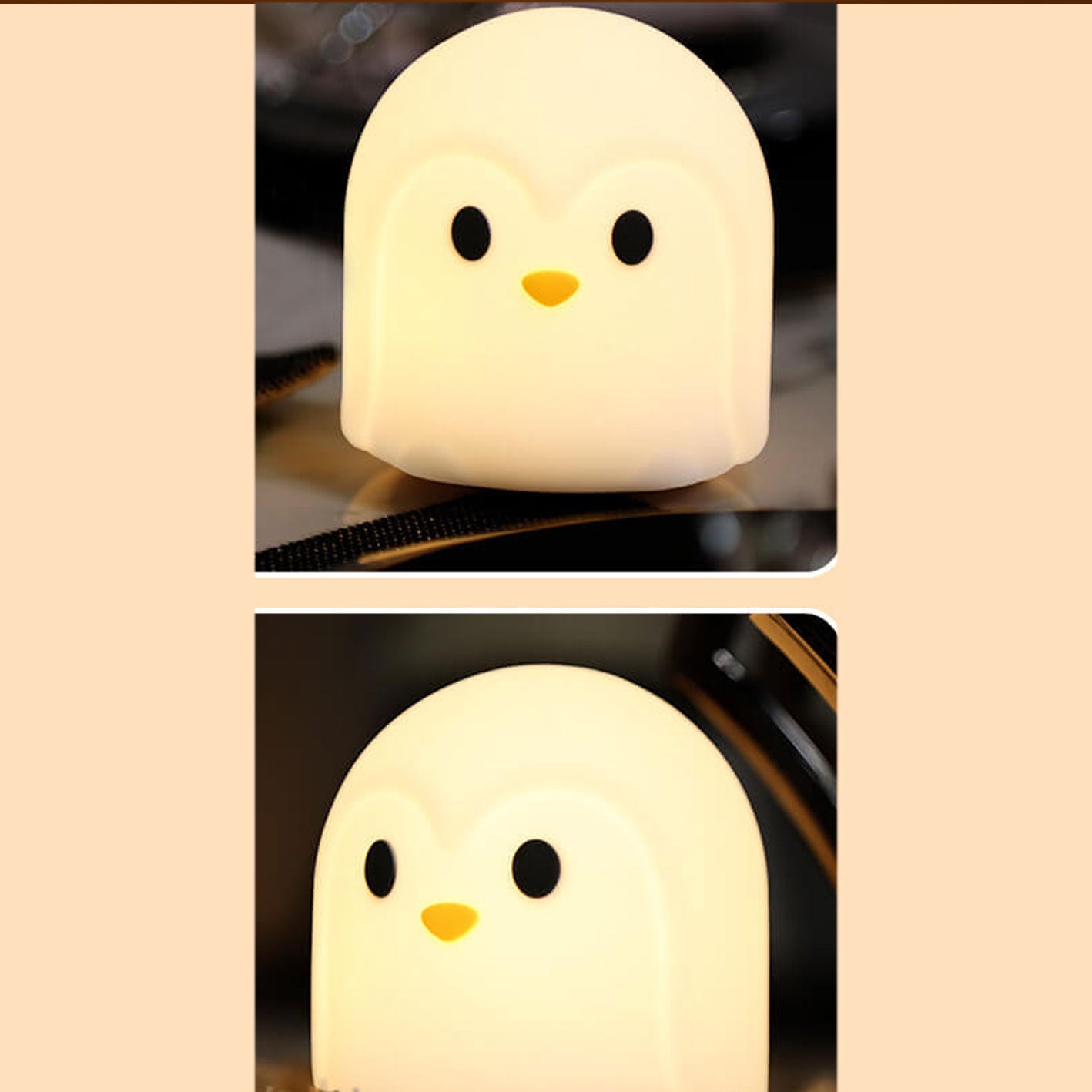 Colorful Penguin Shape Silicone Table Lamp