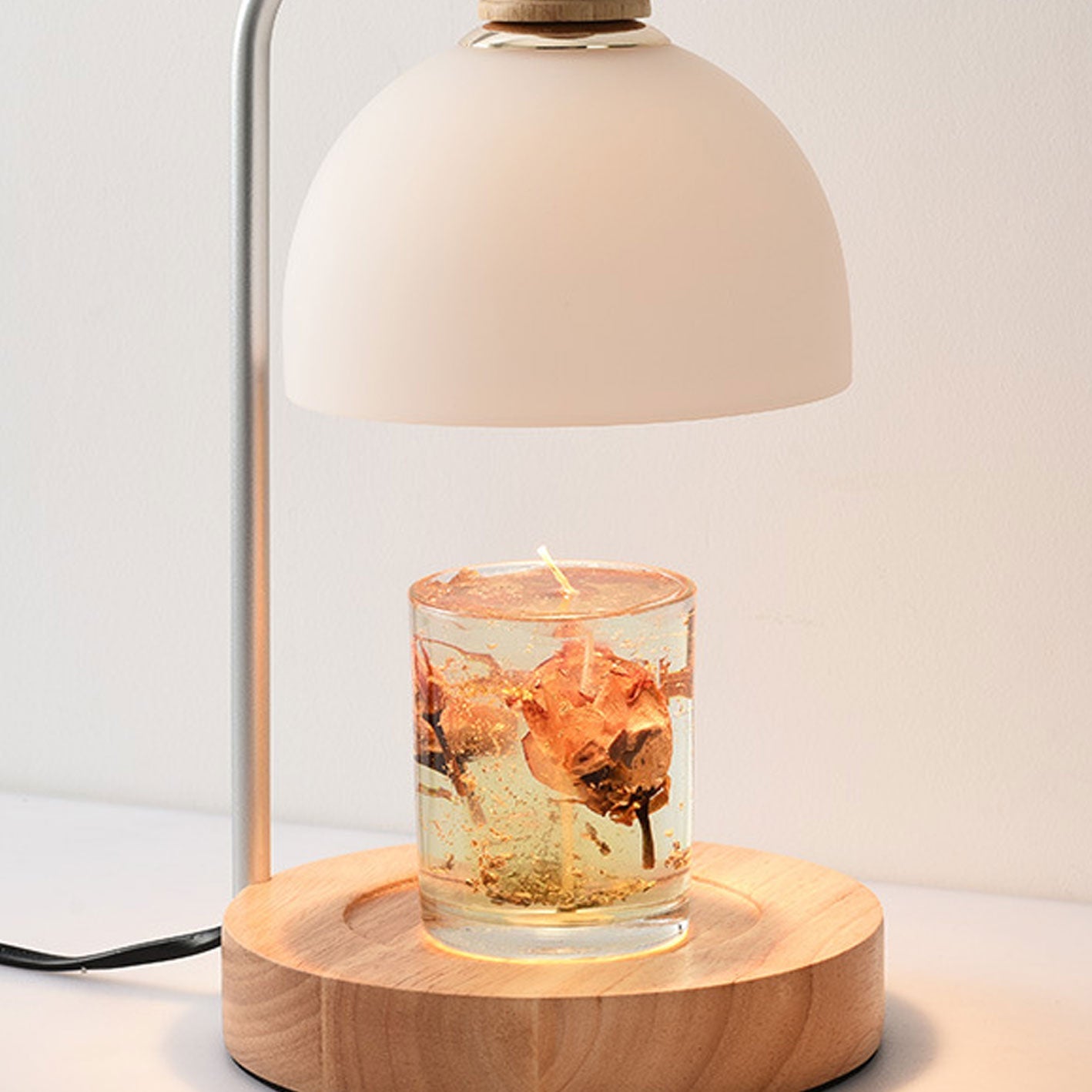 Log Glass Dome Melting 2-Light Table Lamp