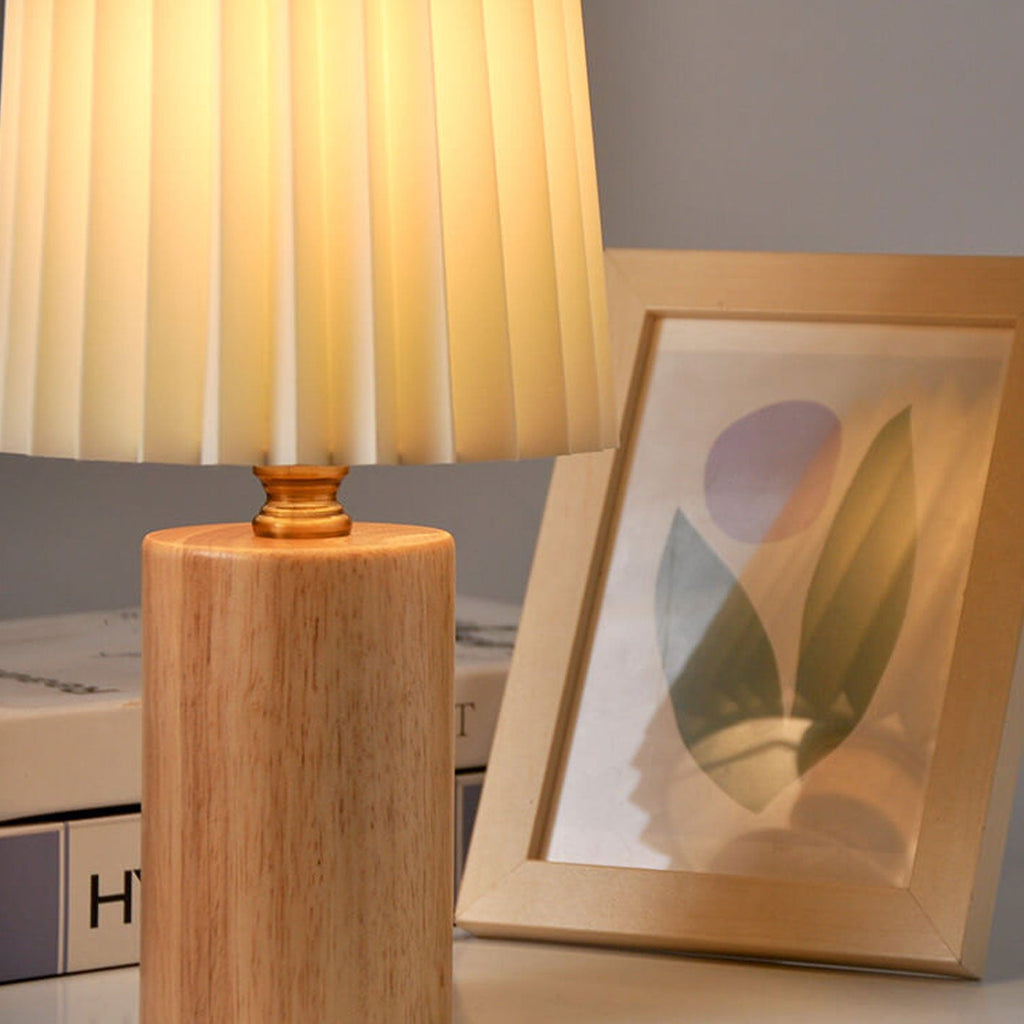 Korean Pleated Column Solid Table Lamp