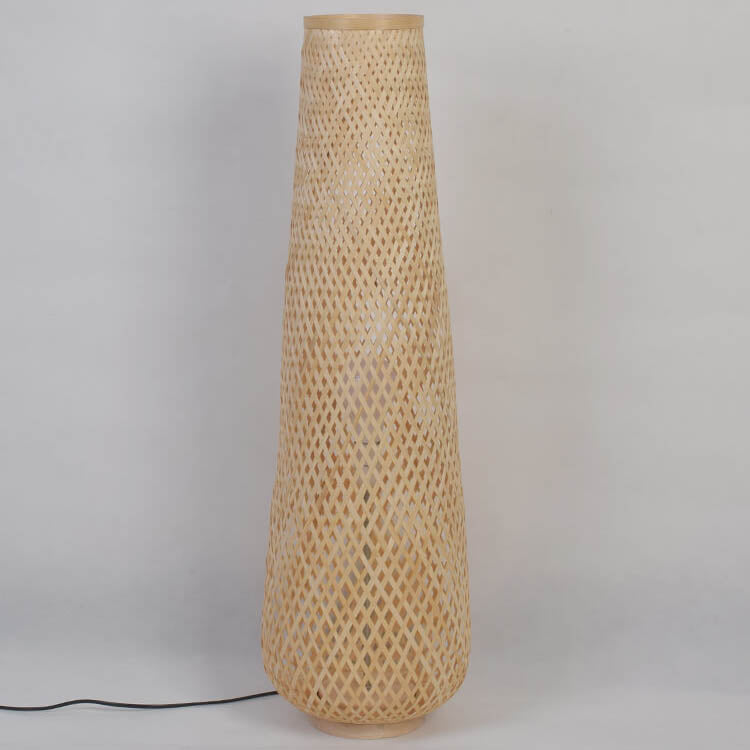 Modern Bamboo Weaving Column Floor Lamp