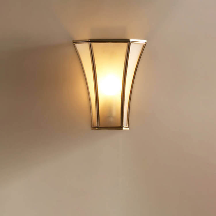 Glass Brass Column Wall Lamp