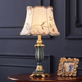 Round Fabric Resin Classical Table Lamp