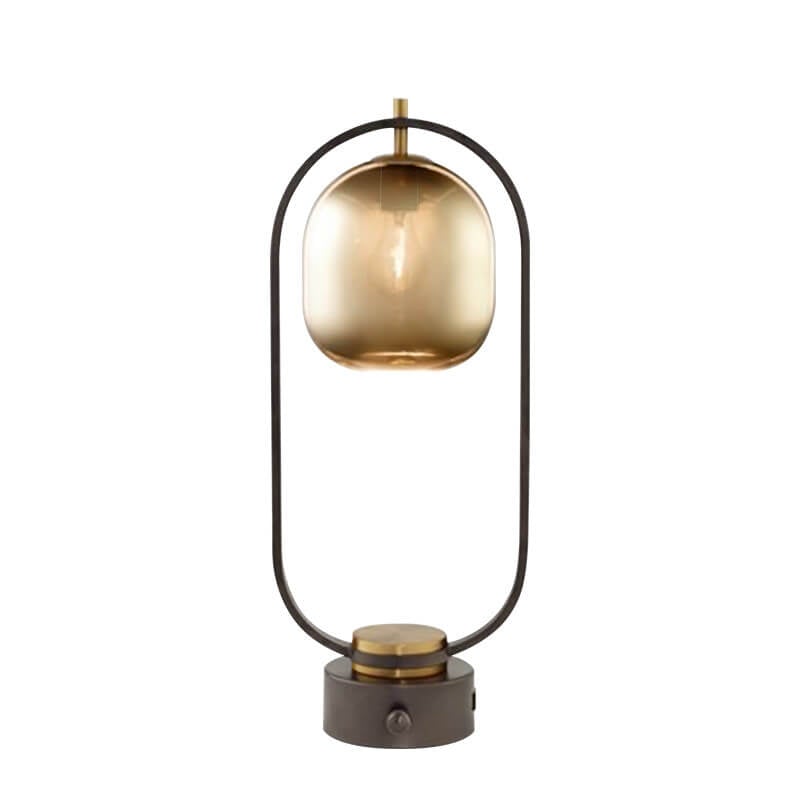 Amber Glass Ring Table Lamp