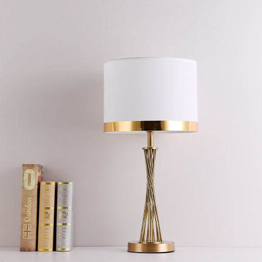 Fabric Gold Linear Table Lamp