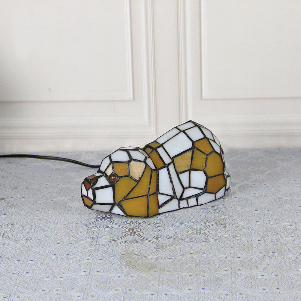Cats Dogs Stained Glass Table Lamp