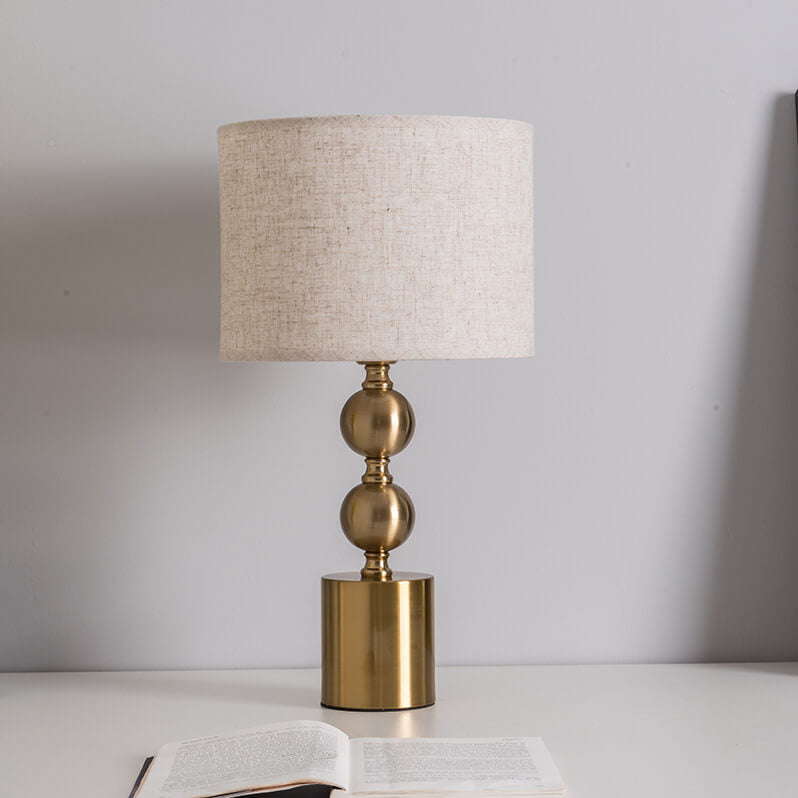 Fabric Metal Ball Table Lamp