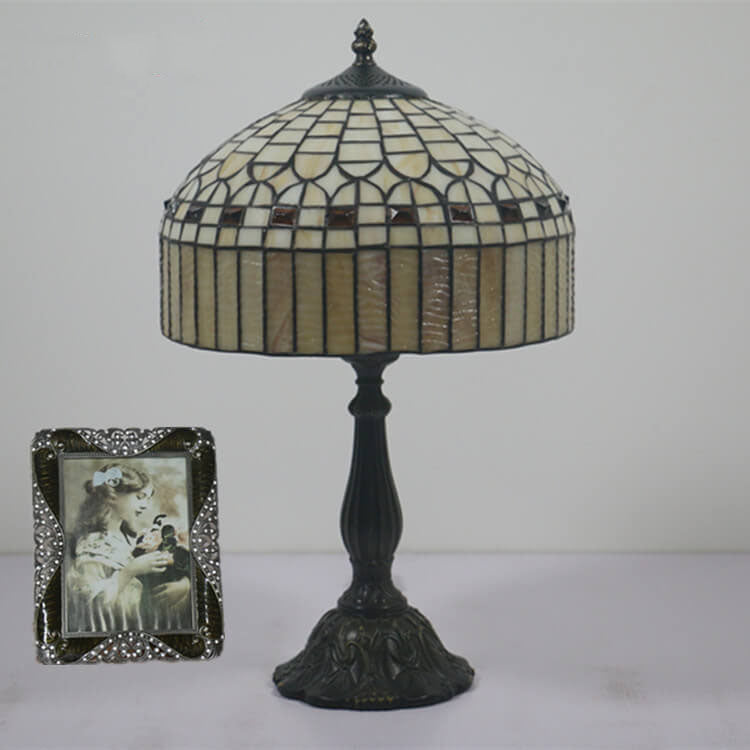 Yellow Baroque Glass Table Lamp