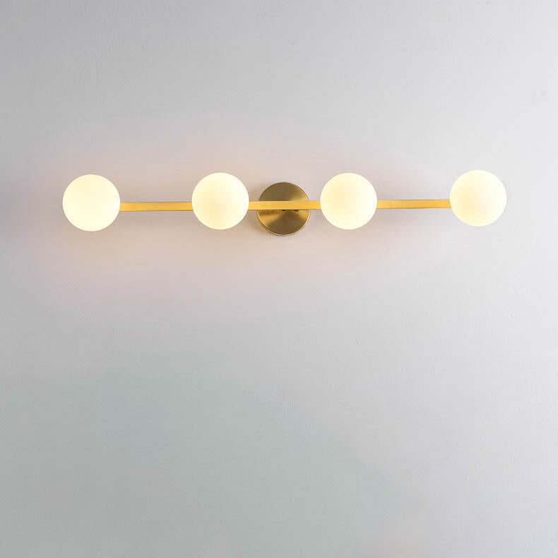 Copper Glass Globe 3/4 3-Light Wall Lamp