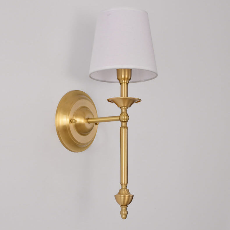 Brass Fabric 1/2 Wall Lamp