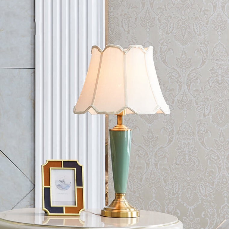 Fabric Tower Ceramic Table Lamp