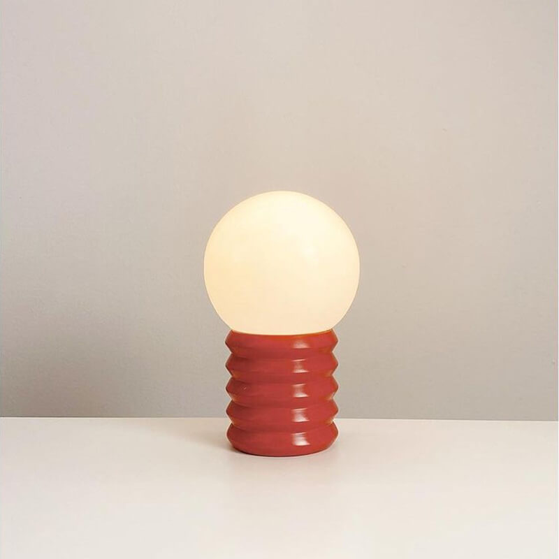 Orange Solid Glass Table Lamp