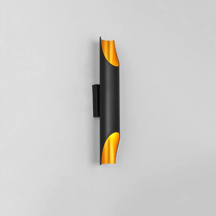Cylindrical Aluminum Black Gold 2-Light Wall Lamp