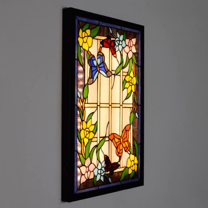 Stained Glass Rectangular Decorative Wall Lamp