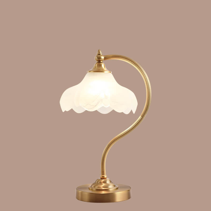 Brass Glass Petal Table Lamp