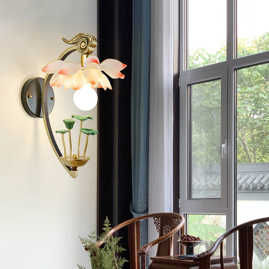 Lotus Ceramic Resin Wall Lamp