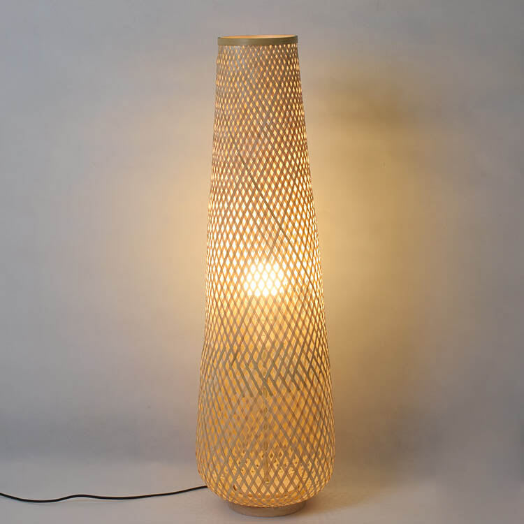 Modern Bamboo Weaving Column Floor Lamp