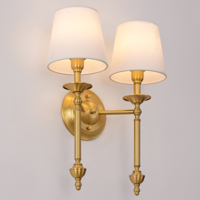 Brass Fabric 1/2 Wall Lamp