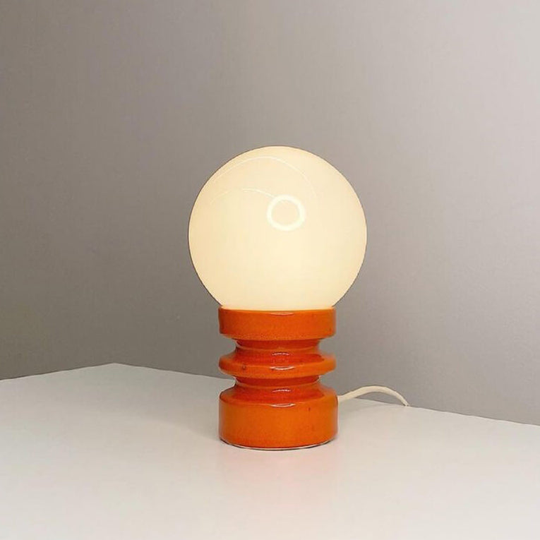 Orange Solid Glass Table Lamp