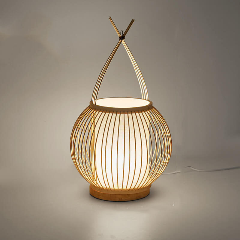 Bamboo Weaving Globe Table Lamp