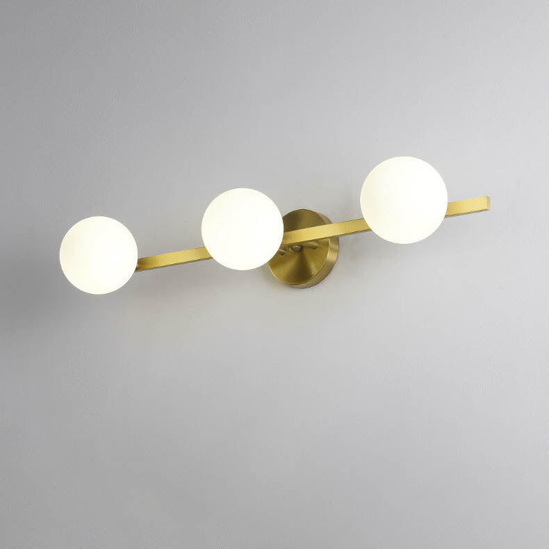 Copper Glass Globe 3/4 3-Light Wall Lamp