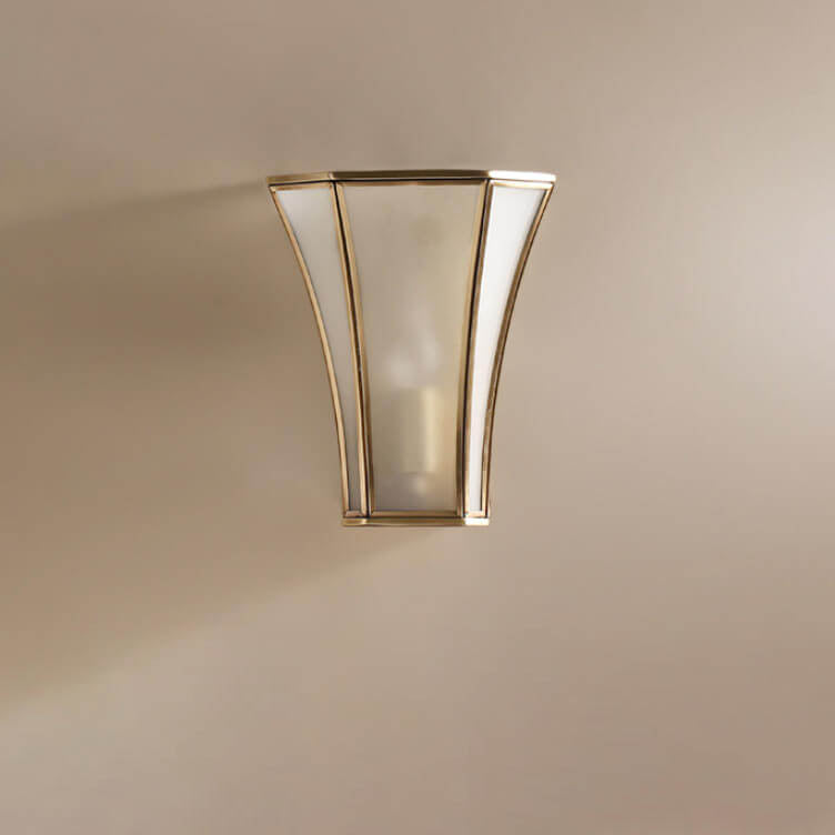 Glass Brass Column Wall Lamp