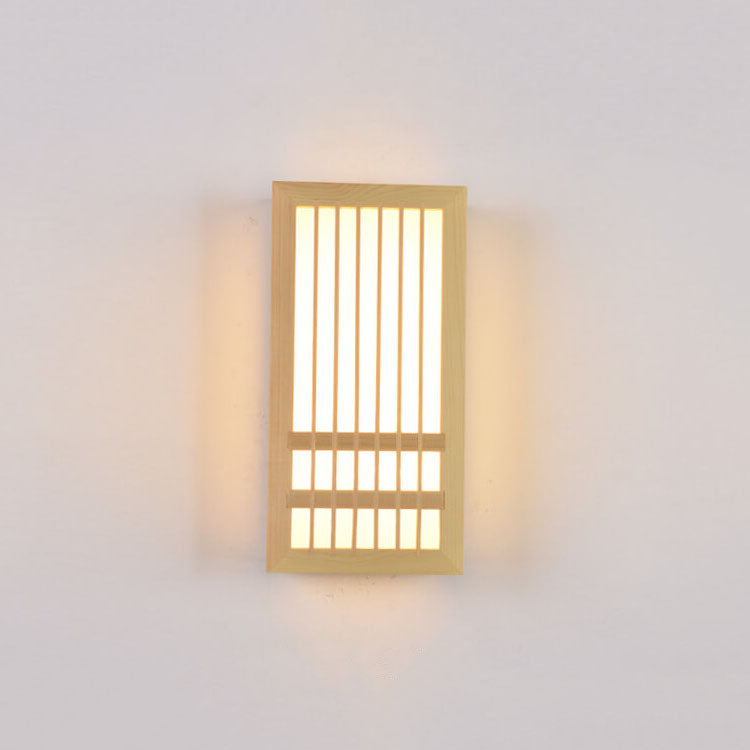 Solid Wood Acrylic Rectangular Wall Lamp