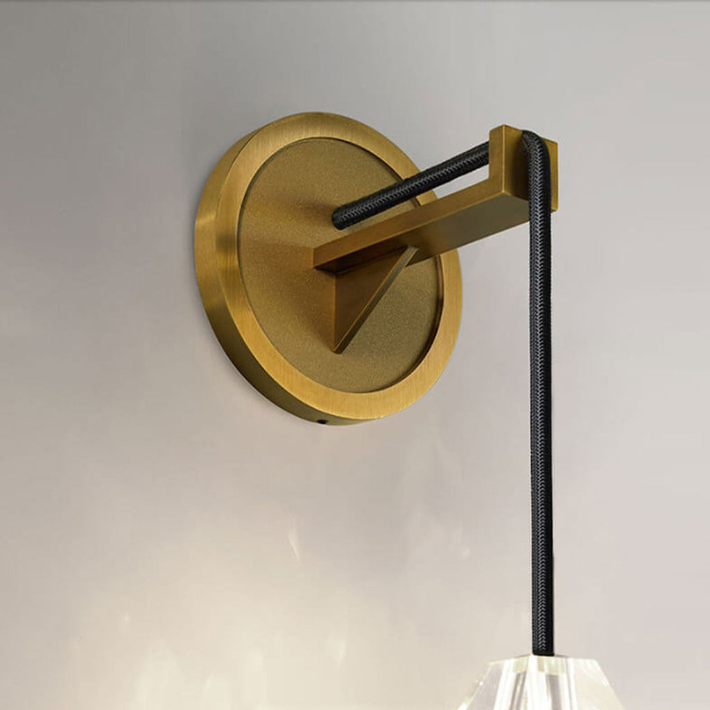 Crystal Column Copper Wall Lamp