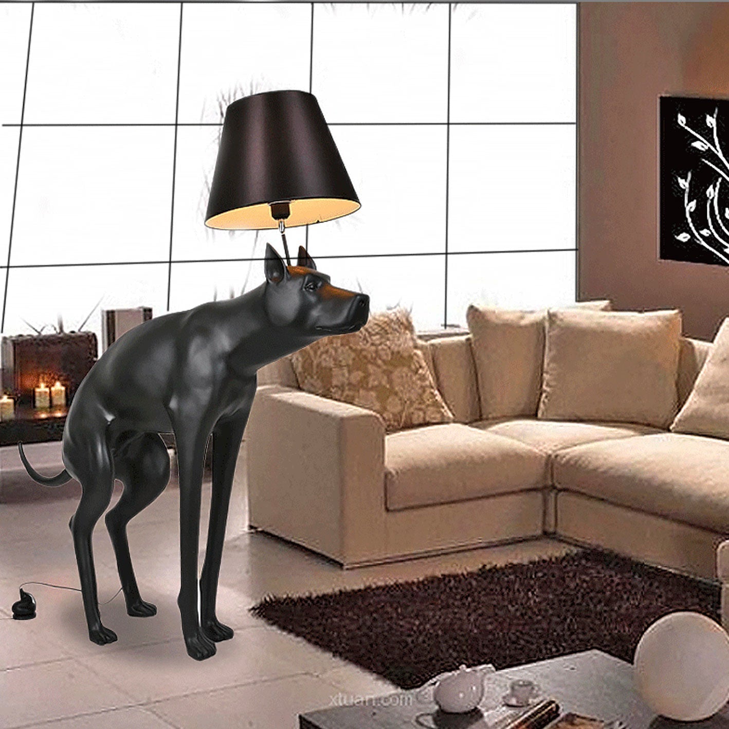 Dog Resin Table Lamp