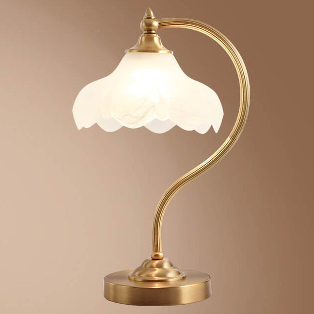 Brass Glass Petal Table Lamp
