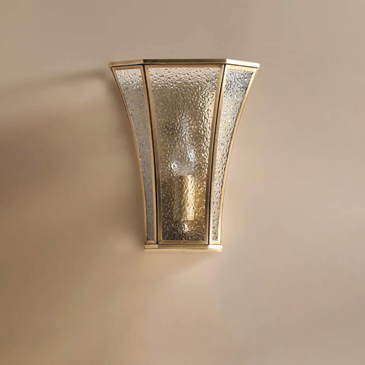Glass Brass Column Wall Lamp