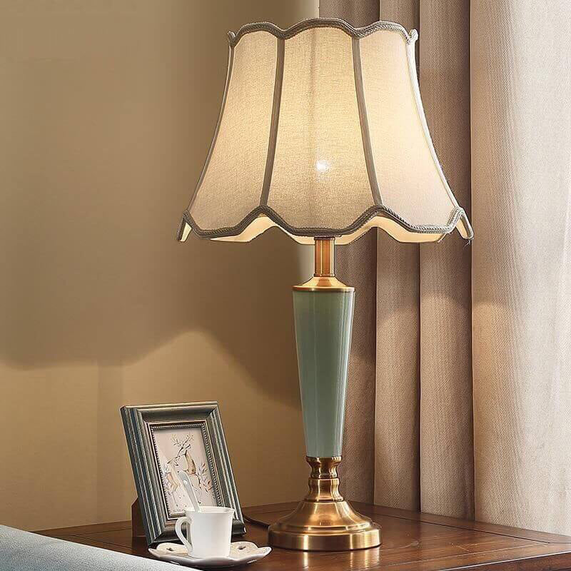 Fabric Tower Ceramic Table Lamp