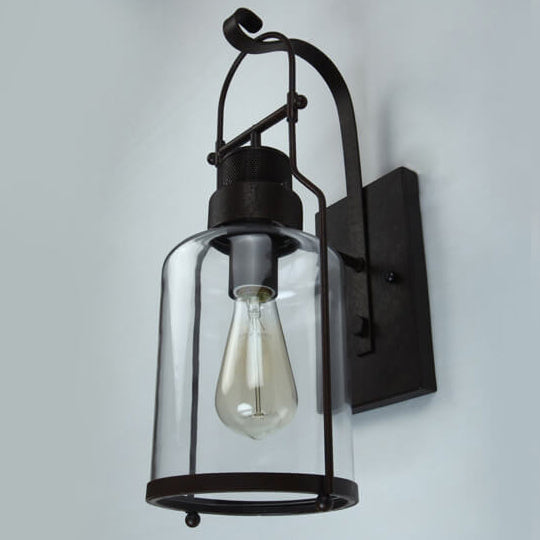 Iron Glass Jar Wall Lamp