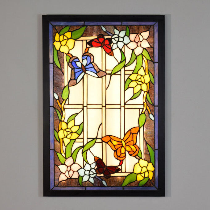 Stained Glass Rectangular Decorative Wall Lamp