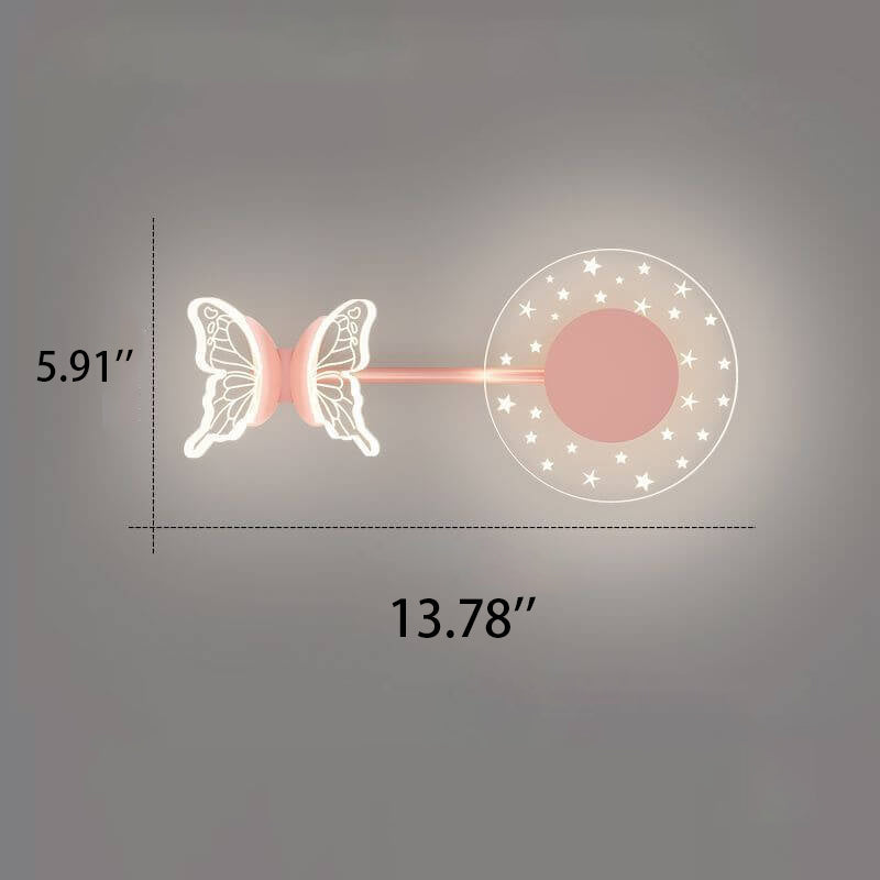 Acrylic Butterfly Star Design Wall Lamp