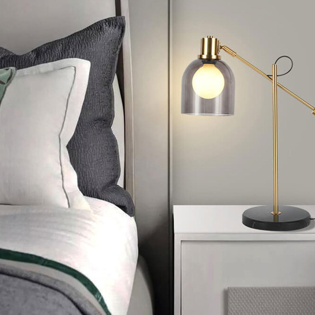 Postmodern Smoke Gray Glass Table Lamp